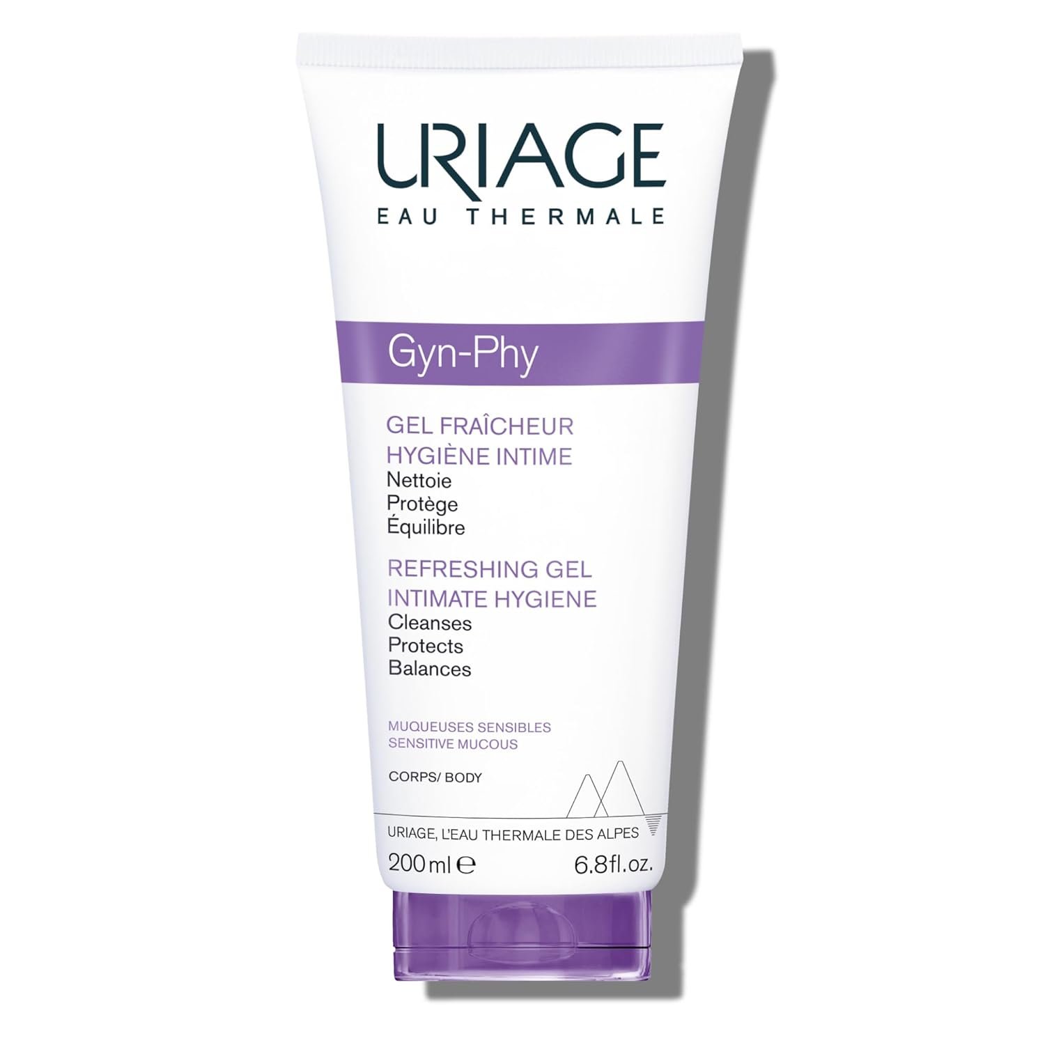 Uriage Gyn-Phy Intimate Wash Refreshing Gel Daily Hygiene For External Itimate Areas, Gently Cleanses & Respects Natural Balance, Foaming Gel, Floral Fragance, Tested Under Gynecological Control