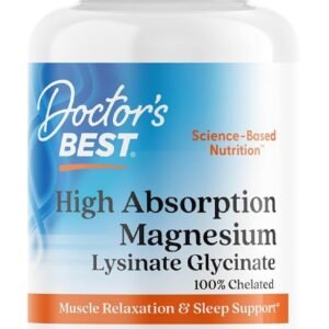 Doctor’s Best High Absorption Magnesium Glycinate Lysinate Supplement for Sleep Support – Chelated Magnesium Tablets for Women & Men, 200mg per Serving, Supports Calm & Relaxation, Vegan – 240 Count