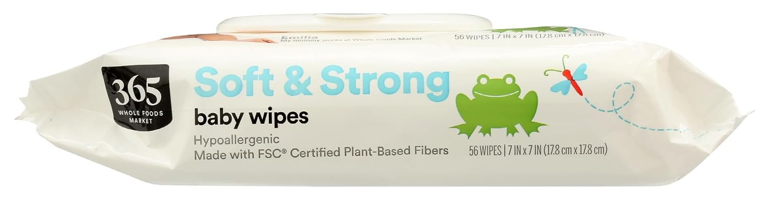 365 by Whole Foods Market, Soft & Strong Disposable Baby Wipes, Fragrance-Free, 56 Count - Image 6