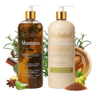 New Viral Herbal Hair Care 2 Pack Bundle – Shampoo & Conditioner Set 33 fl oz (1000ml) Each – With Real Botanicals – Strengthens Nourishes & Smooths – 100% Natural & Handcrafted
