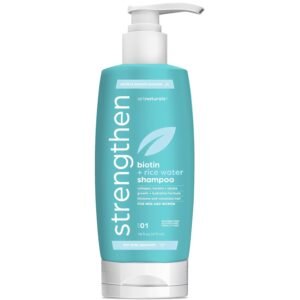 Artnaturals Rice Water + Biotin Shampoo – (16 Fl Oz / 473ml) – Sulfate Free – Dual Bottle -Made with Banana, Quinoa, and Coconut to Promote Strength, Shine, and Growth
