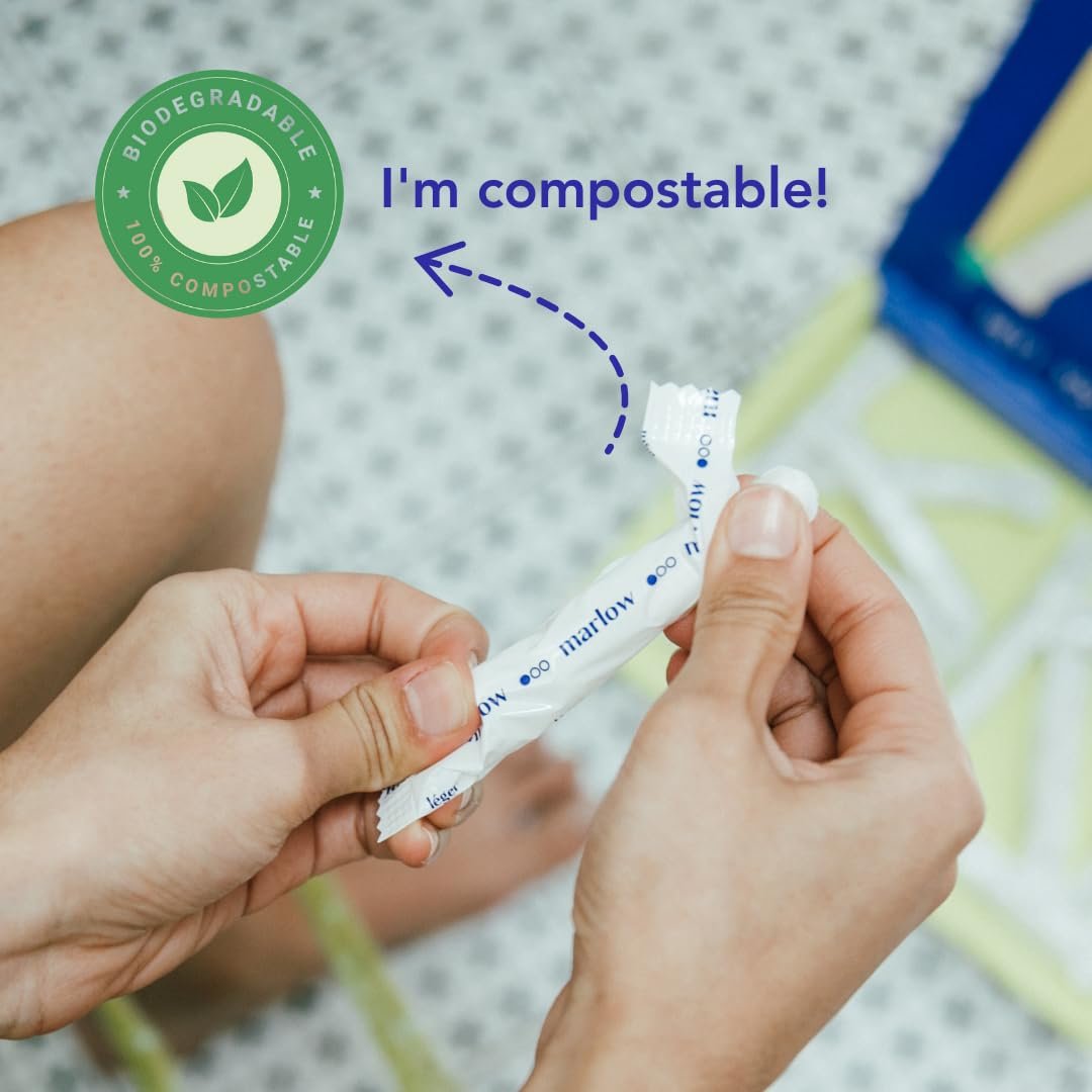 Organic Cotton Tampons with Compact Plant-Based Applicators | Regular and Light 18 Count Packs | Fragrance Free, Toxin Free - Image 5