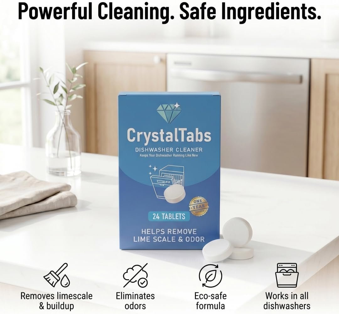 Dishwasher Cleaner Tablets – Deep Clean Descaler – Fragrance-Free – Removes Lime Scale, Hard Water & Odor – 24 Count Year Supply - Image 3
