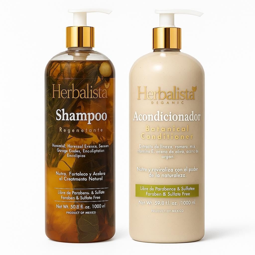 New Viral Herbal Hair Care 2 Pack Bundle – Shampoo & Conditioner Set 33 fl oz (1000ml) Each – With Real Botanicals – Strengthens Nourishes & Smooths – 100% Natural & Handcrafted - Image 2