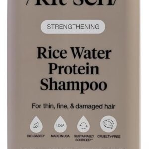 Kitsch Strengthening Rice Water Protein Shampoo for Women & Men – Hair Growth Shampoo & Volumizing Hair Care for Thin, Fine & Damaged Hair – Paraben, Phthalates & Silicone Free – Made in USA – 12.3 oz