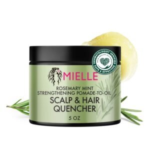 Mielle Organics Rosemary & Mint Hair Pomade for Women & Men – Conditioning Natural Hair Moisturizer to Quench the Scalp, Lock in Wave Patterns, Add Shine & Help Protect Against Dryness (5 oz)