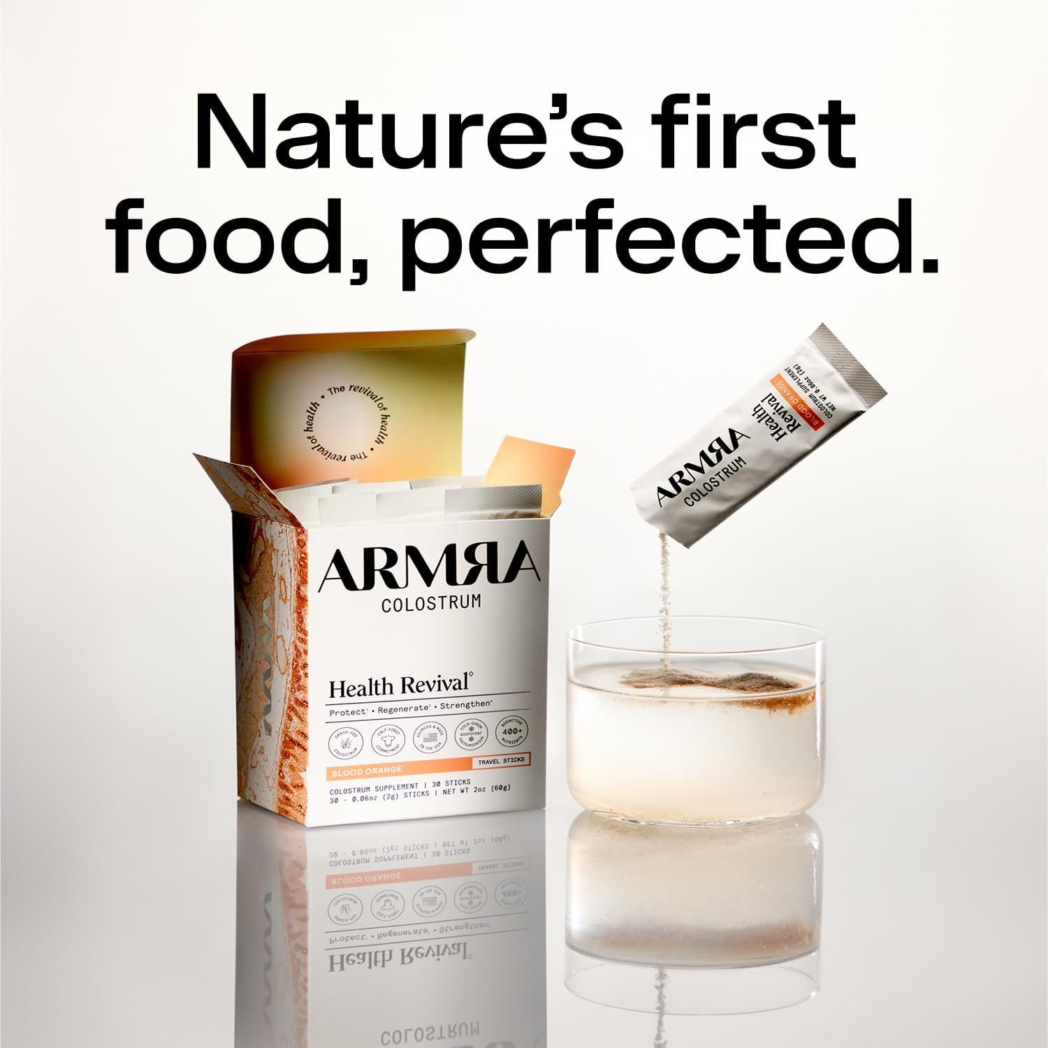 ARMRA Colostrum™ Powder | Blood Orange | Gut Health & Bloating | Skin & Hair | Immunity | Keto, Gluten & Fat-Free | 30 Servings - Image 5