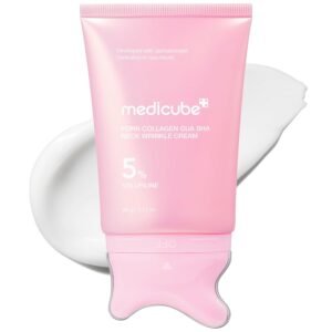 medicube PDRN Collagen Gua Sha Neck Wrinkle Cream | Built-In Gua Sha Massager with Volufiline 5% | Firming, Contour Care for the Look of Fine Lines, Jawline, Neck, Décolleté | Korean Skincare, 3.17 oz
