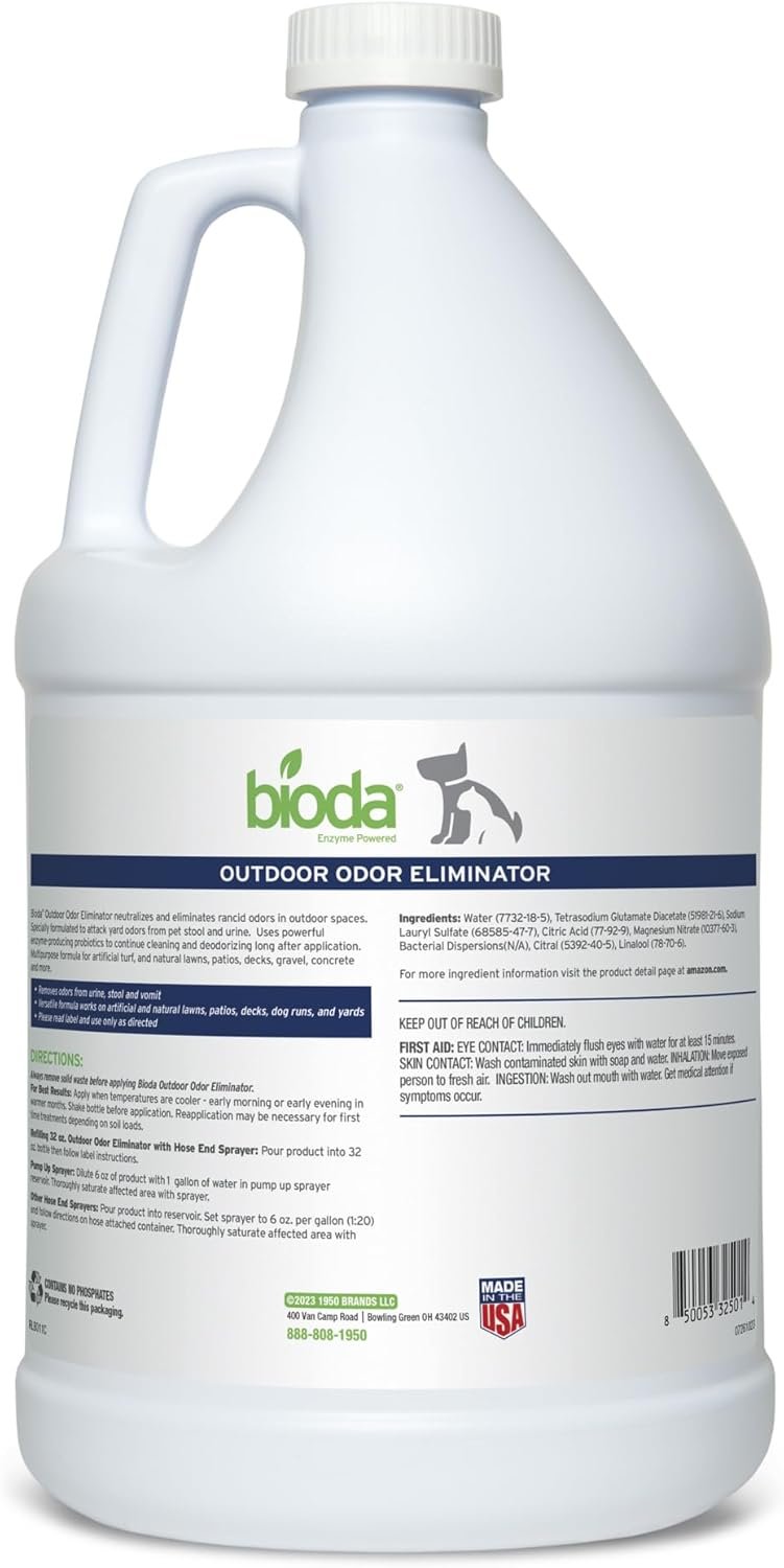 Bioda Probiotic Natural Outdoor Odor Eliminator – Enzyme Cleaner Destroys Cat & Dog Odor – Neutralizer for Lawn, Artificial Grass, and Patios - Image 2