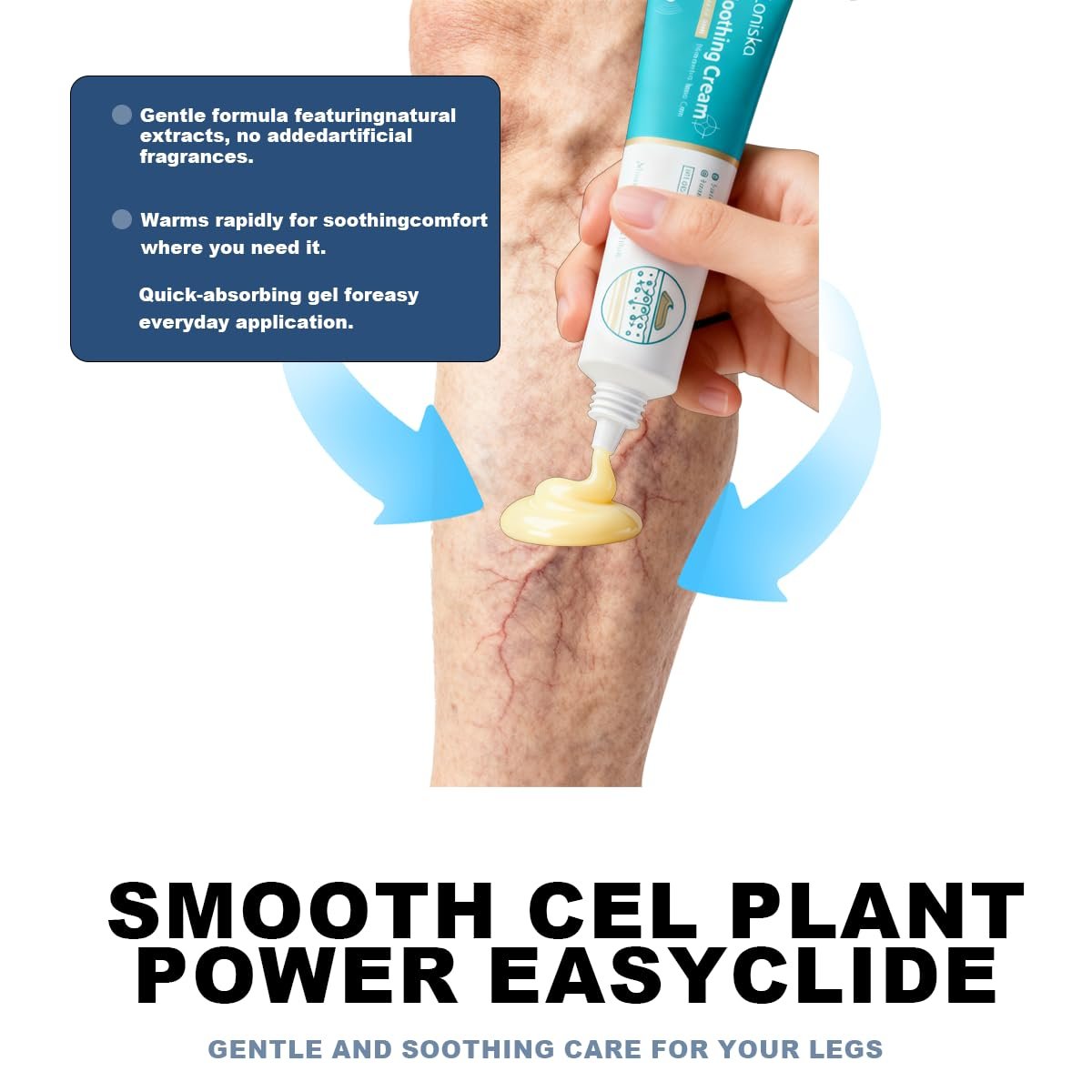 RVDU LANISKA Herbal Vein Care Cream for Legs & Shoulders, Botanical Massage Cream with Turmeric, Ginseng & Mugwort, Fast-Absorbing Moisturizing Formula for Daily Skin Care, 1 oz - Image 6