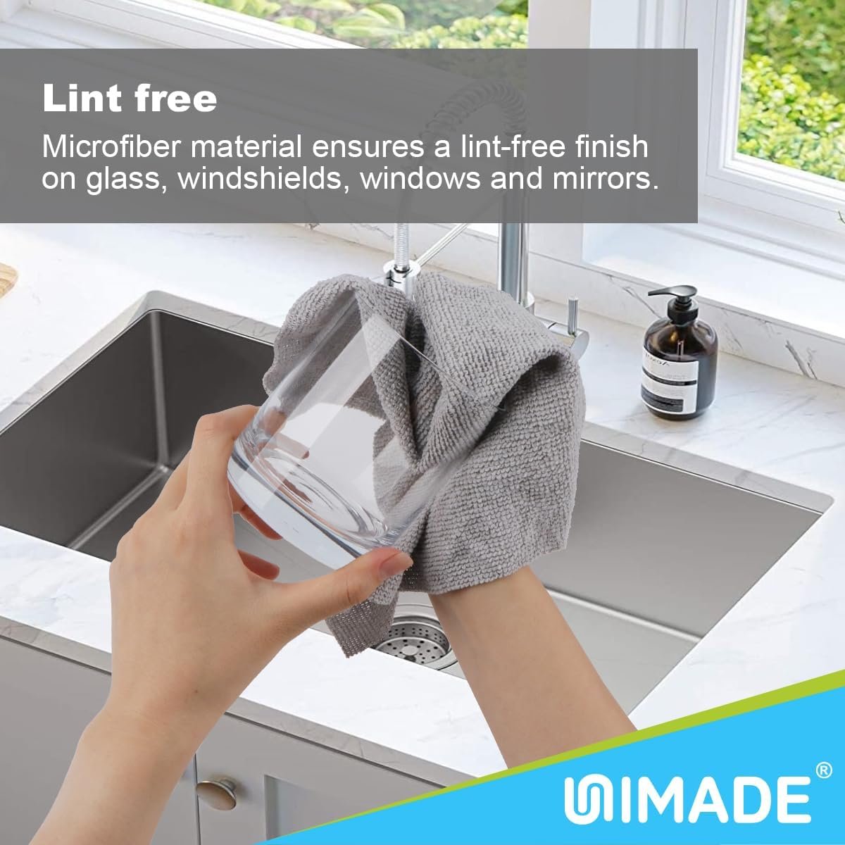 UNIMADE Microfiber Cleaning Cloth, 150 Pack Reusable Paper Towels Microfiber Towels for Cars Lint Free Shop Rags with Box for Home Kitchen Automotive, 11"x 9", Blue & Grey & Green - Image 5