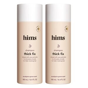 hims Thick Fix Shampoo – Saw Palmetto for Healthy Hair Growth & Thickening – Scalp Cleansing – Vegan, Sulfate-Free & Cruelty-Free – Eucalyptus Scent, 2 pack 6.4 fl oz