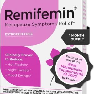 Remifemin Menopause Symptoms Relief – Clinically Proven Ingredients – Menopause Supplements – Black Cohosh – Estrogen-Free – Made in Germany – 60 Tablets