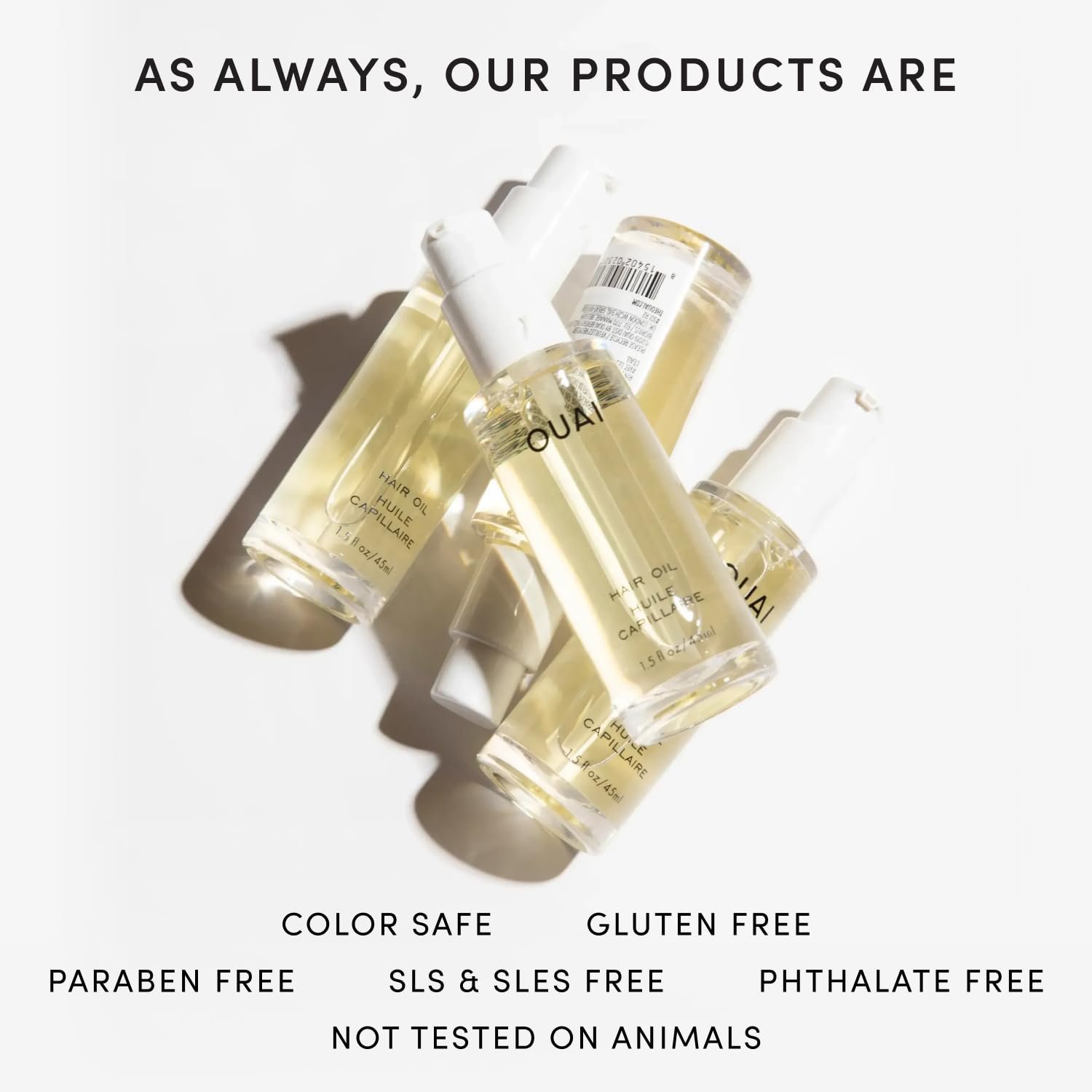 OUAI Hair Oil - Hair Heat Protectant Oil for Frizz Control - Adds Shine and Smooths Split Ends - Color Safe Formula - Paraben, Phthalate and Sulfate Free (1.5 fl oz) - Image 9