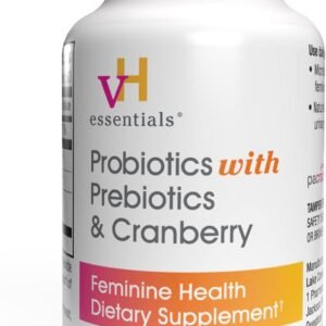 vH Essentials Probiotics for Women with Prebiotics, Cranberry & Vitamin C – 120 Capsules (60 Day Supply) -Probiotics Support Gut Balance, Health & Urinary Tract Health for Women