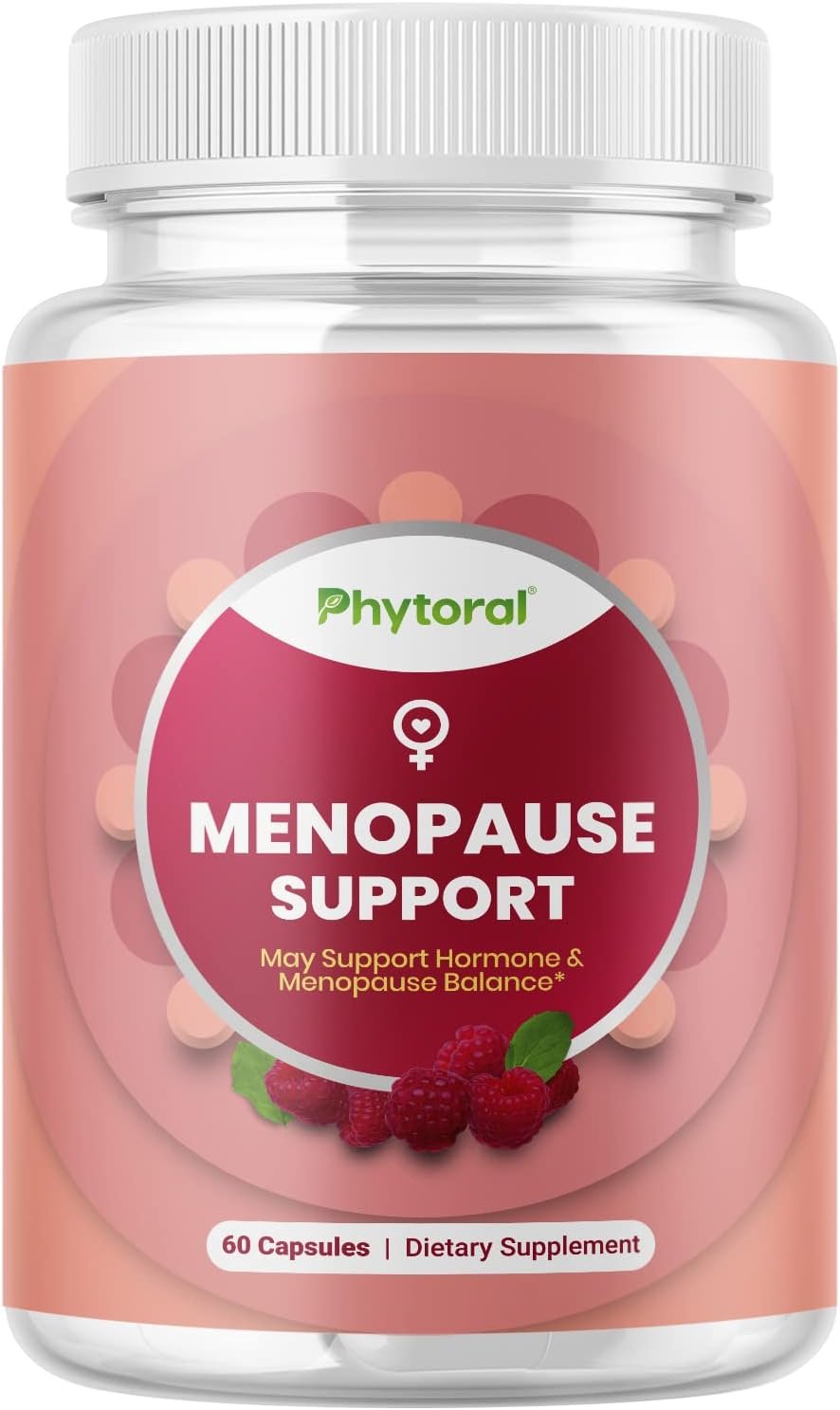 Phytoral Complete Herbal Menopause Supplement for Women - Female Hormone Balance Capsules for Night Sweats Hot Flashes & Mood Swings with Dong Quai Chaste Berry & Black Cohosh Root - 60 Count