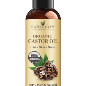 Handcraft Blends Organic Castor Oil 4 Fl Oz | 100% Pure and Natural | Premium Grade Carrier Oil | Hair, Eyelashes and Eyebrows | Hair and Body | Expeller-Pressed | Hexane-Free