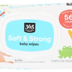 365 by Whole Foods Market, Soft & Strong Disposable Baby Wipes, Fragrance-Free, 56 Count