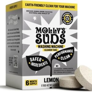 Molly’s Suds Washing Machine Cleaner | Removes Odors & Grime from Front & Top Loader Machines, Including HE (Citrus – 6 Tablets)