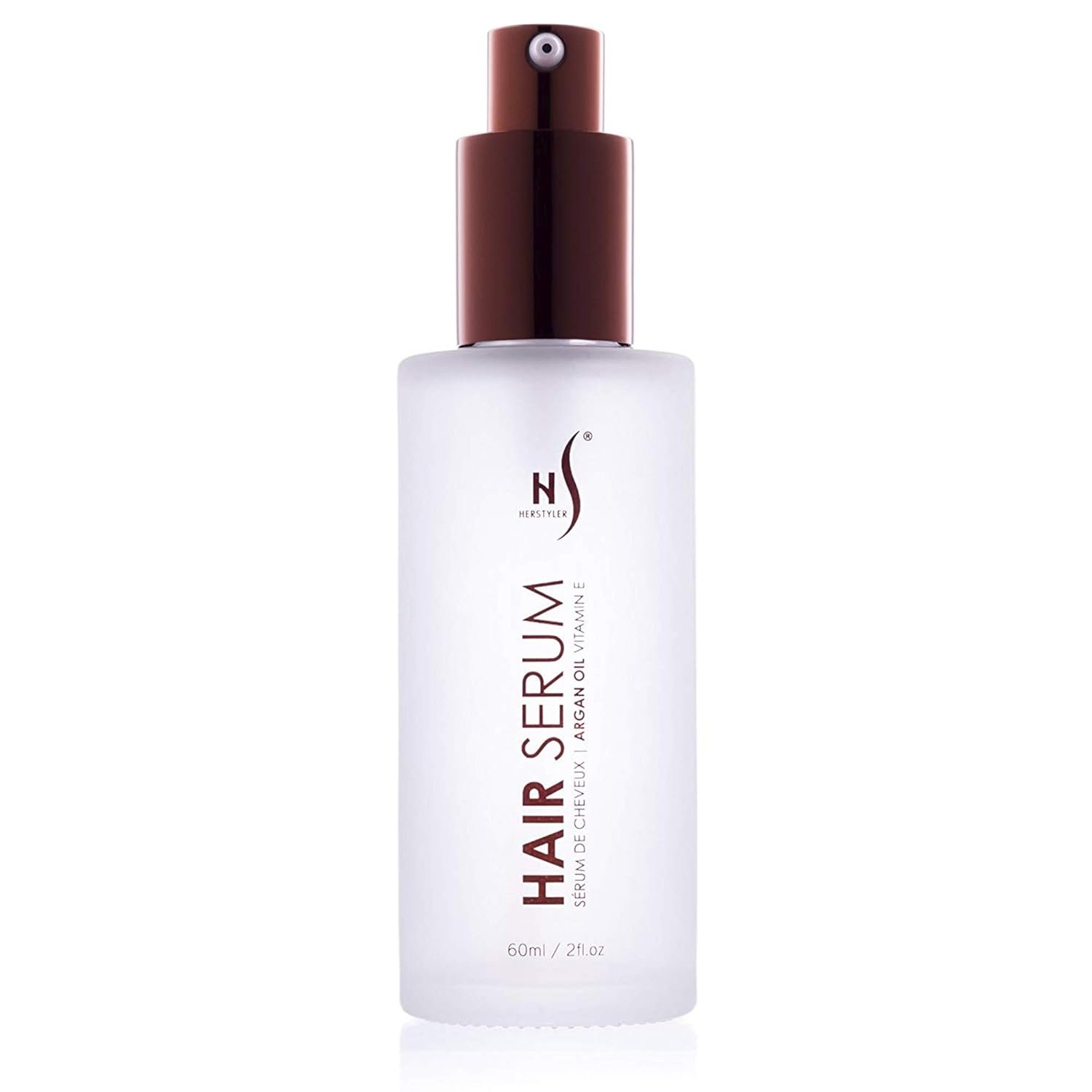 HerStyler Hair Repair Serum - Argan Oil Hair Serum for Frizzy and Damaged Hair - For Frizz, Styling and Shine - Lightweight - Hydrating - Fast Absorbing - For Thicker, Fuller Hair - 2 Fl Oz - 1 Pack