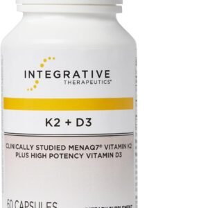 Integrative Therapeutics K2 + D3 – Supplement for Heart Health & Bone Strength* – Daily Vitamins for Calcium Absorption – Supports Vitality – Gluten-Free – Third-Party Tested – 60 Count (60 Servings)