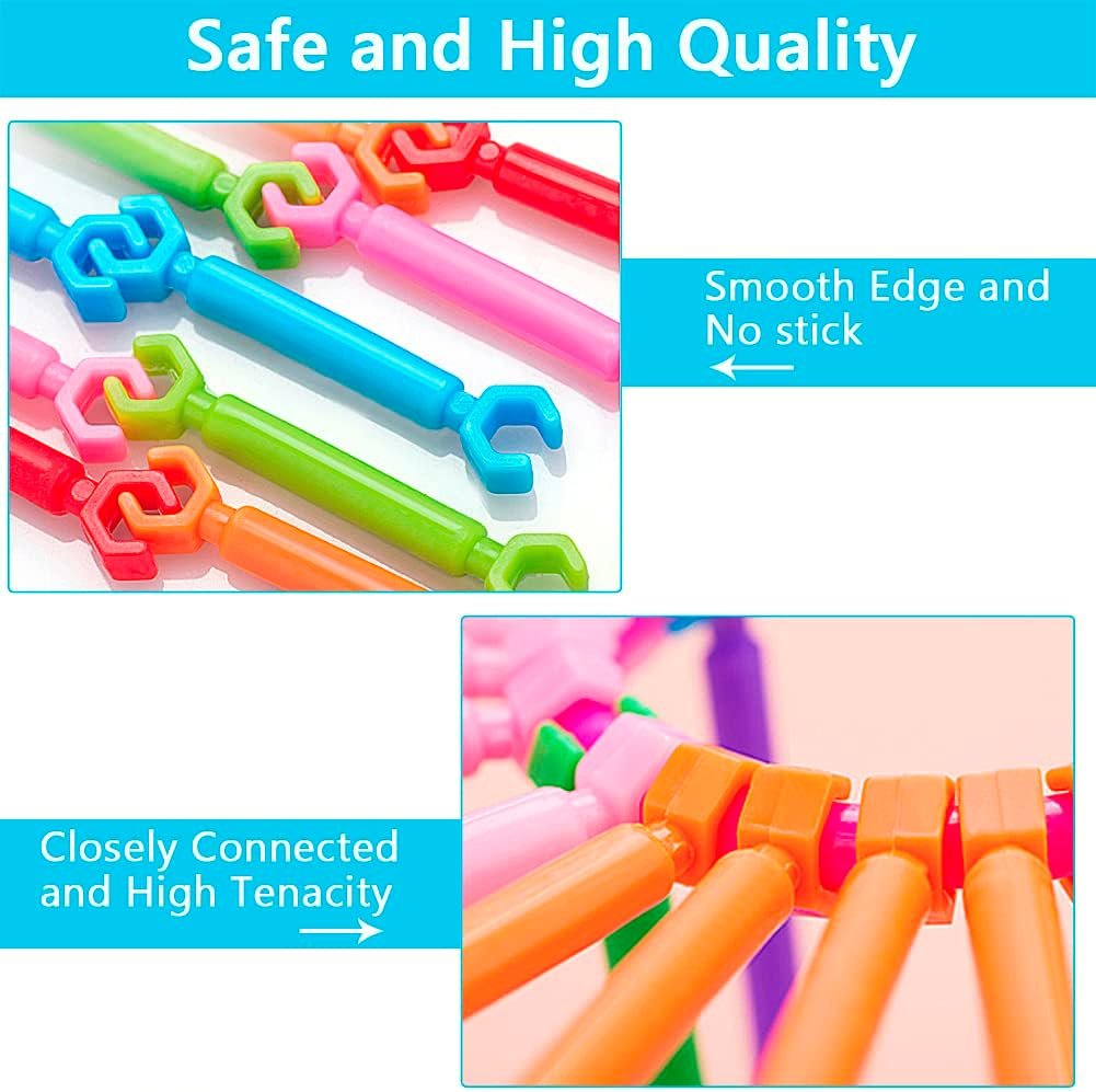 Juboury 1054Pcs Building Toy Building Blocks Bars Different Shape Educational Construction Engineering Set 3D Puzzle, Interlocking Creative Connecting Kit, Great STEM Toy for Both Boys and Girls - Image 3