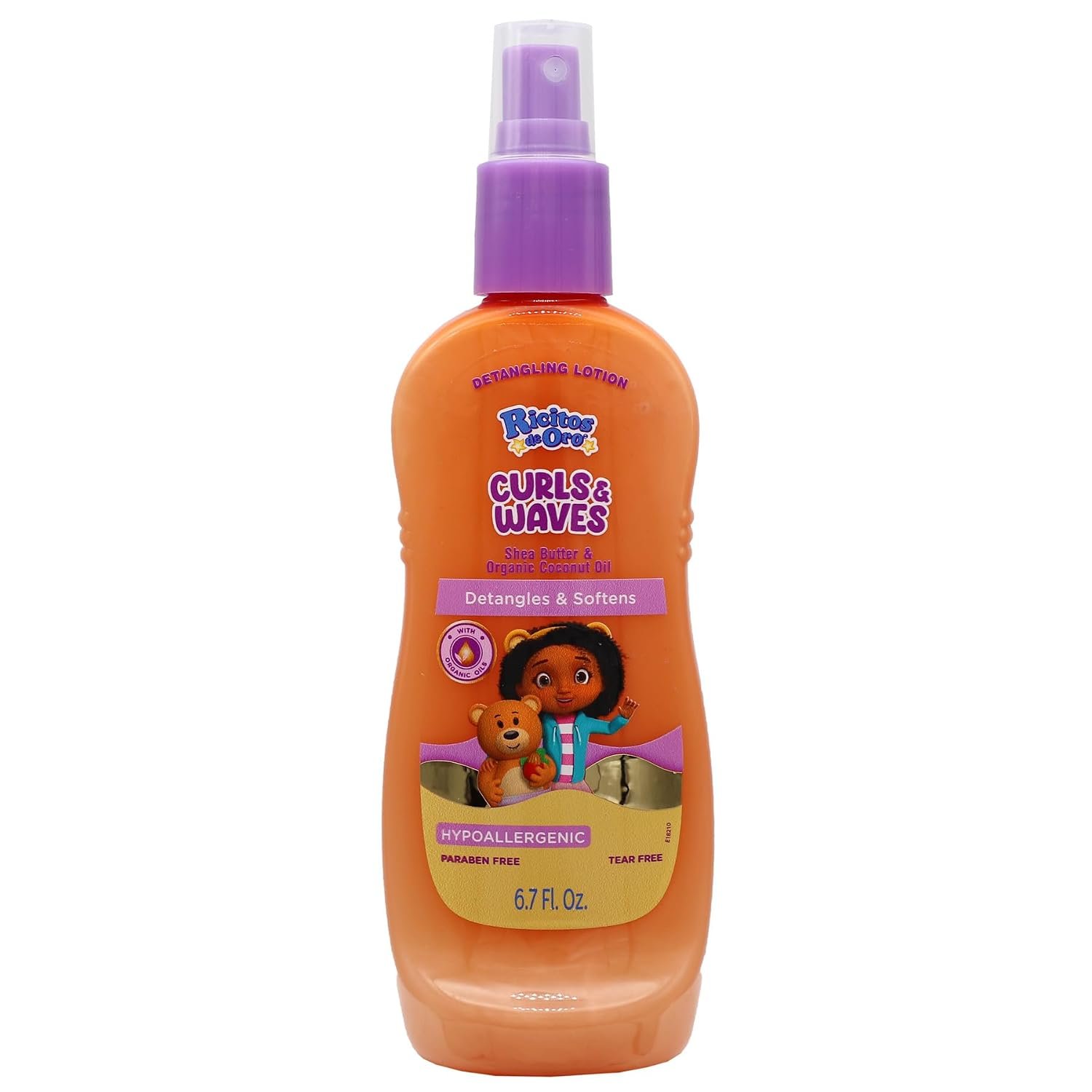 Ricitos de Oro Detangler Spray for Kids: Detangles and Softens Curls, Shea Butter insused for Soft Hair, Frizz-Free Control, Sensitive Scalps safe, Keeps Curls Bouncy and Defined, Size 6.7 Oz, 2-Pack - Image 2