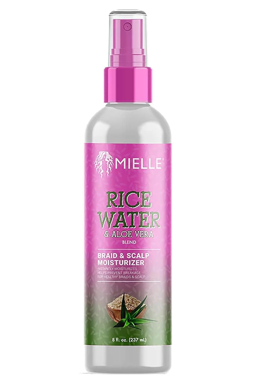 Mielle Rice Water & Aloe Vera Blend Braid & Scalp Moisturizer 8 Fl Oz (Pack of 2)