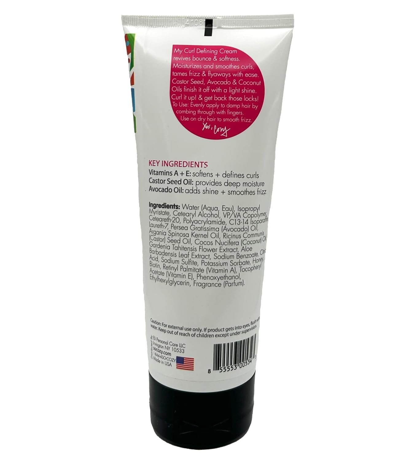 SoCozy Curl Defining Cream for Kids Curly Hair, (5 Fl Oz) Helps Add Definition, Shine & Bounce, Seals in Moisture & Controls Frizz with Vitamins, Castor Seed & Avocado Oil, Paraben & Sulfate-Free - Image 3