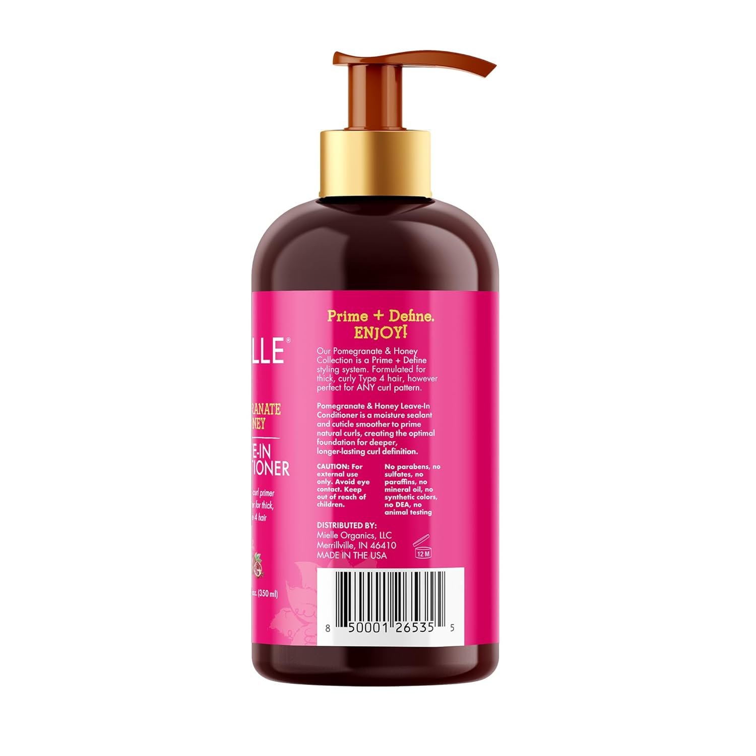 Mielle Organics Pomegranate & Honey Leave-In Conditioner for Curly Hair - Moisturizing Detangler & Curly Hair Treatment to Help Repair Damage, Prevent Frizz & Improve Shine, 12 Fl Oz - Image 8