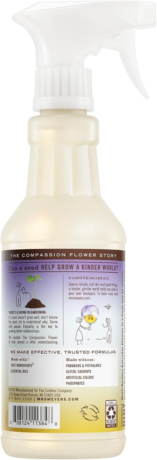 MRS. MEYER'S CLEAN DAY Multi-Surface Everyday Cleaner, Compassion Flower Scent, 16 Fl Oz Bottle - 3 Pack - Image 2