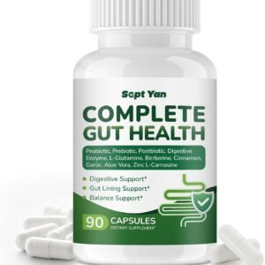 Gut Health Supplement with Prebiotics, Postbiotics & Probiotics for Digestive Health for Women & Men, 80 Billion CFU Probiotics for Gut and Digestion, Immune Support, 90 Capsules