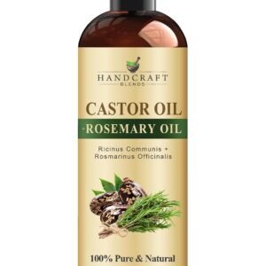 Handcraft Blends Castor Oil with Rosemary Oil 8 Fl Oz | 100% Pure and Natural | Premium Grade Carrier Oil | Hair, Eyelashes and Eyebrows | Hair and Body