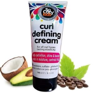 SoCozy Curl Defining Cream for Kids Curly Hair, (5 Fl Oz) Helps Add Definition, Shine & Bounce, Seals in Moisture & Controls Frizz with Vitamins, Castor Seed & Avocado Oil, Paraben & Sulfate-Free