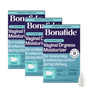 Bonafide Extra Strength Vaginal Moisturizer Revaree Plus – 10 mg Hyaluronic Acid – Hormone-Free – For Vaginal Dryness Associated with Pain & Sensitive Tissue – 3-Month Supply