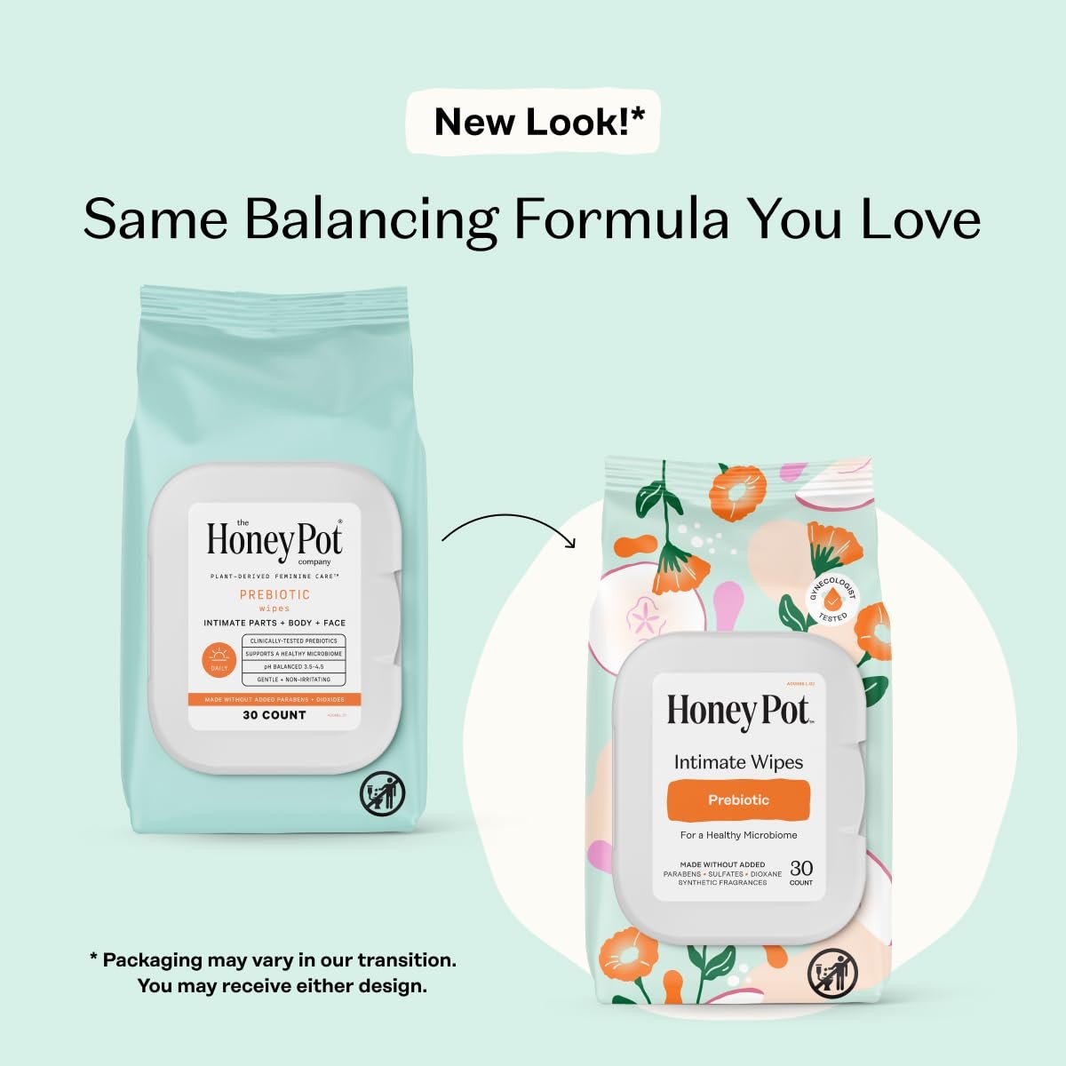 The Honey Pot Company - Feminine Wipes - Prebiotic - Herbal Infused w/Aloe Vera, Apple Cider Vinegar, & Probiotics - pH Balanced - Feminine Care for Sensitive Skin - Cleansing Wipes for Women - 30ct - Image 2