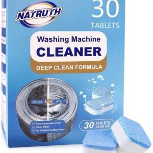 NATRUTH 30 Pack Washing Machine Cleaner Tablets, Solid Washer Deep Cleaning Tablet, Clean Inside Drum And Laundry Tub Seal