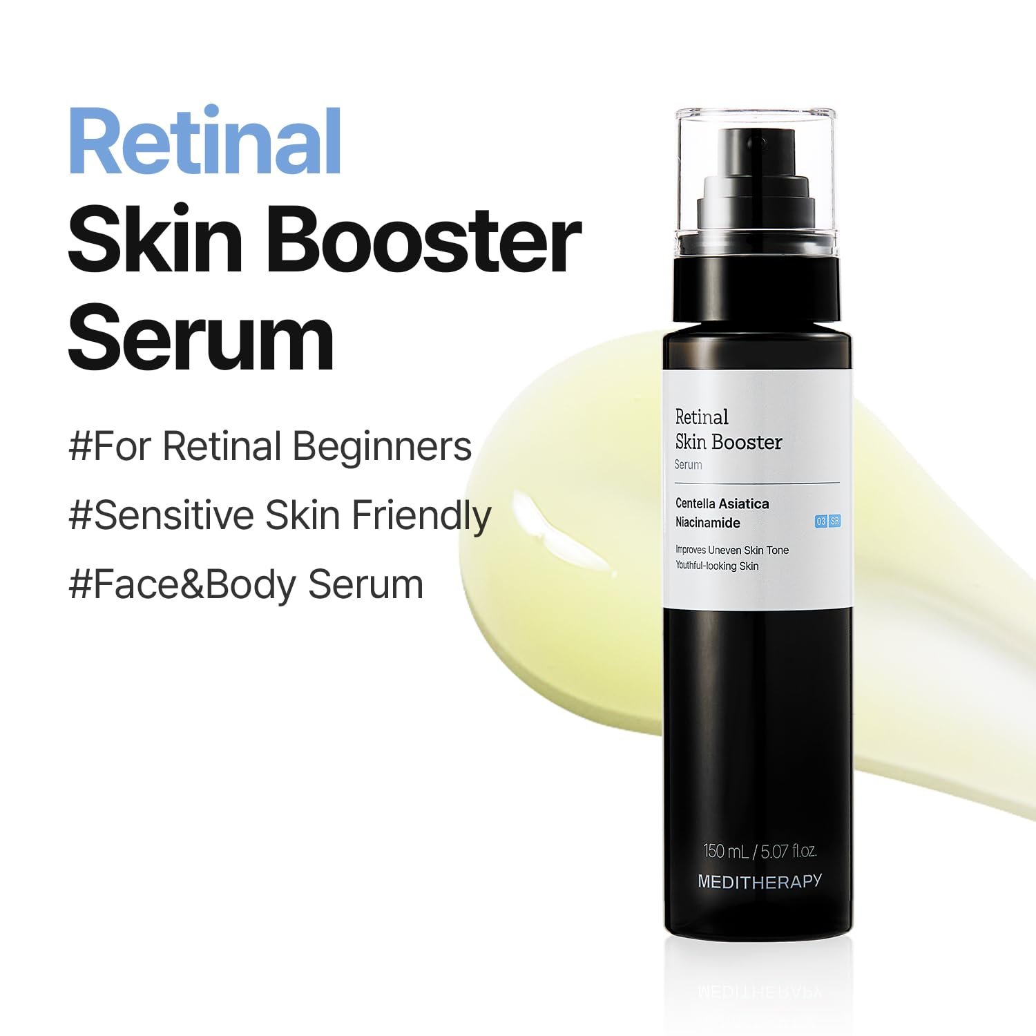 MEDITHERAPY Retinal Skin Booster Serum | Retinaldehyde, Niacinamide Anti-Aging Serum - K-Beauty Facial Serum for Fine Lines, Firming & Radiance | Hydrating Face Serum All Skin Types, 5.07 fl oz - Image 2
