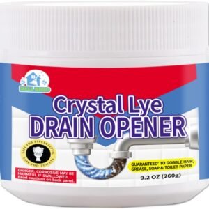 BELL BIRD Crystal Lye Drain Opener, Lye Sodium Hydroxide, Unclogs Bathroom Kitchen Sinks, Shower Pipes & Toilets, Sink Drain Cleaner, Clog Remover for Clogged Drains Bathtub Pipes (1PCS)