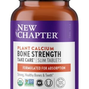 New Chapter Bone Strength Take Care – Bone & Heart Health Supplement – Clinically Studied Plant Calcium from Red Marine Algae – Vegan, Organic, Gluten Free & Kosher – 120 Slim Tablets