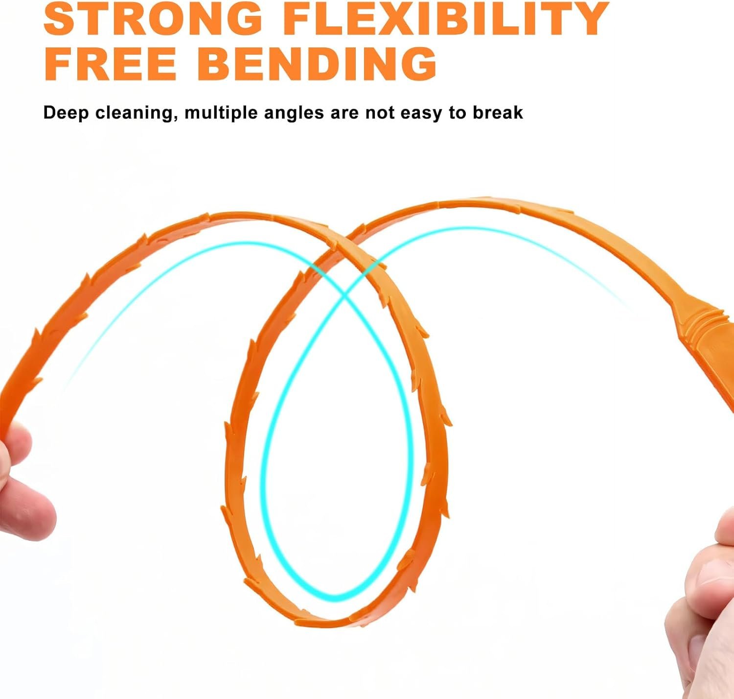 Drain Snake Clog Remover - 4 Pack 20 Inch Flexible Hair Drain Removal Tool for Sink, Shower, Tub & Toilet, Drain Cleaner with Grip Handle - Easy Use Kitchen & Bathroom Drain Opener - Image 5
