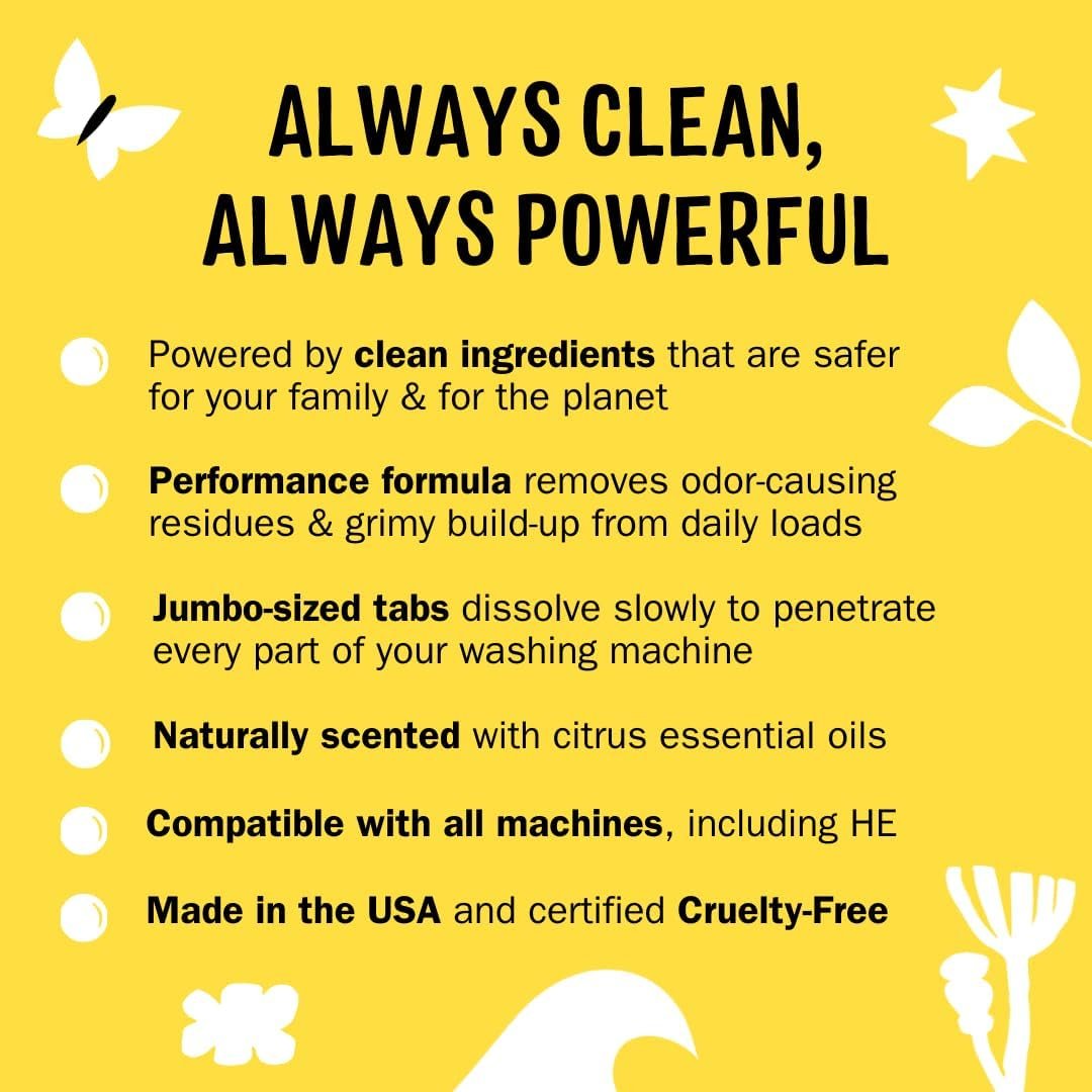 Molly's Suds Washing Machine Cleaner | Removes Odors & Grime from Front & Top Loader Machines, Including HE (Citrus - 6 Tablets) - Image 2