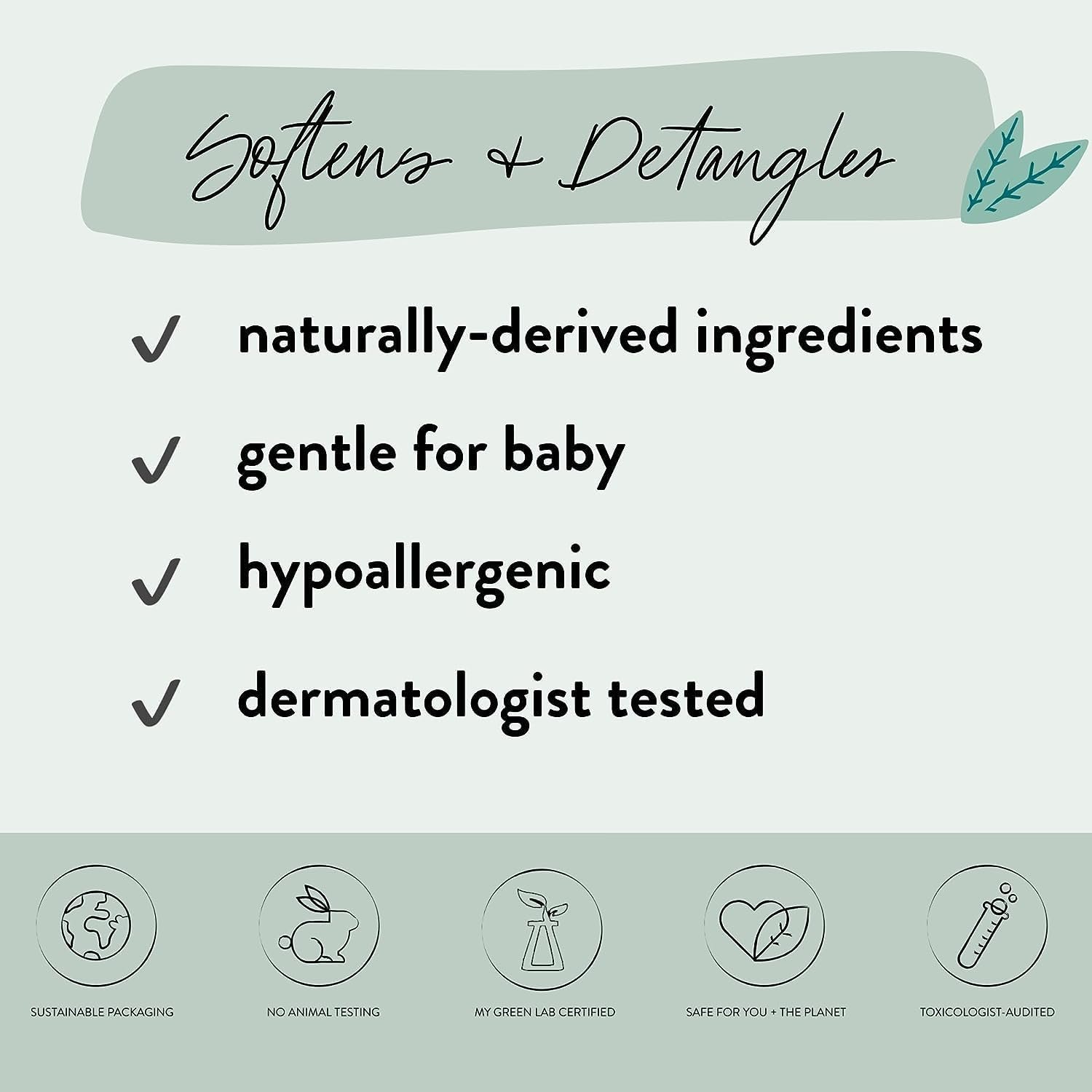 The Honest Company Conditioning Hair Detangler, Leave-In Conditioner and Fortifying Spray, Tear Free, Cruelty-Free, Hypoallergenic, Lavender Calm, 4 Fl Oz - Image 3