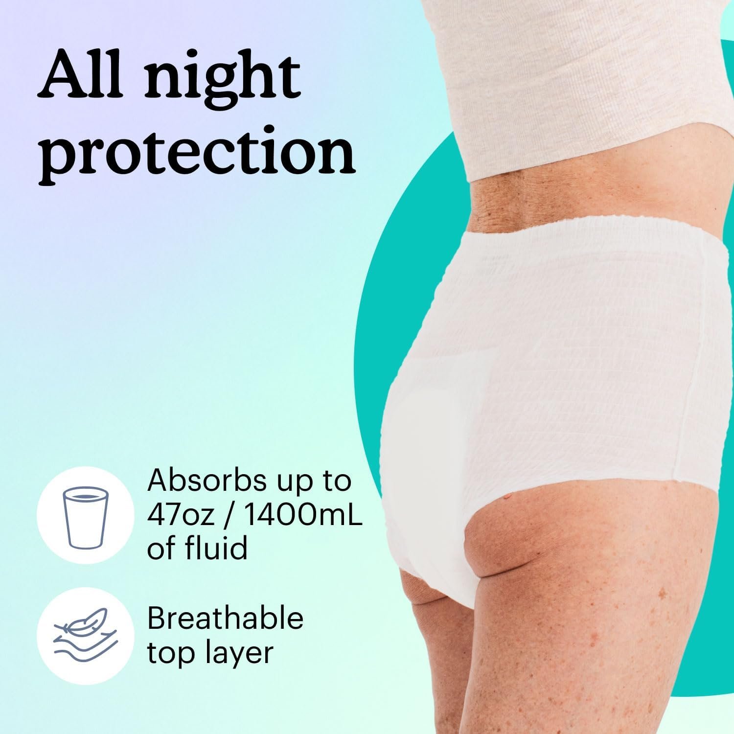 Because Overnight Absorbency Pull Ups - Adult Disposable Incontinence Underwear, Extra Absorbent Nighttime Briefs for Men and Women, White, Large, 20 Count - Image 5