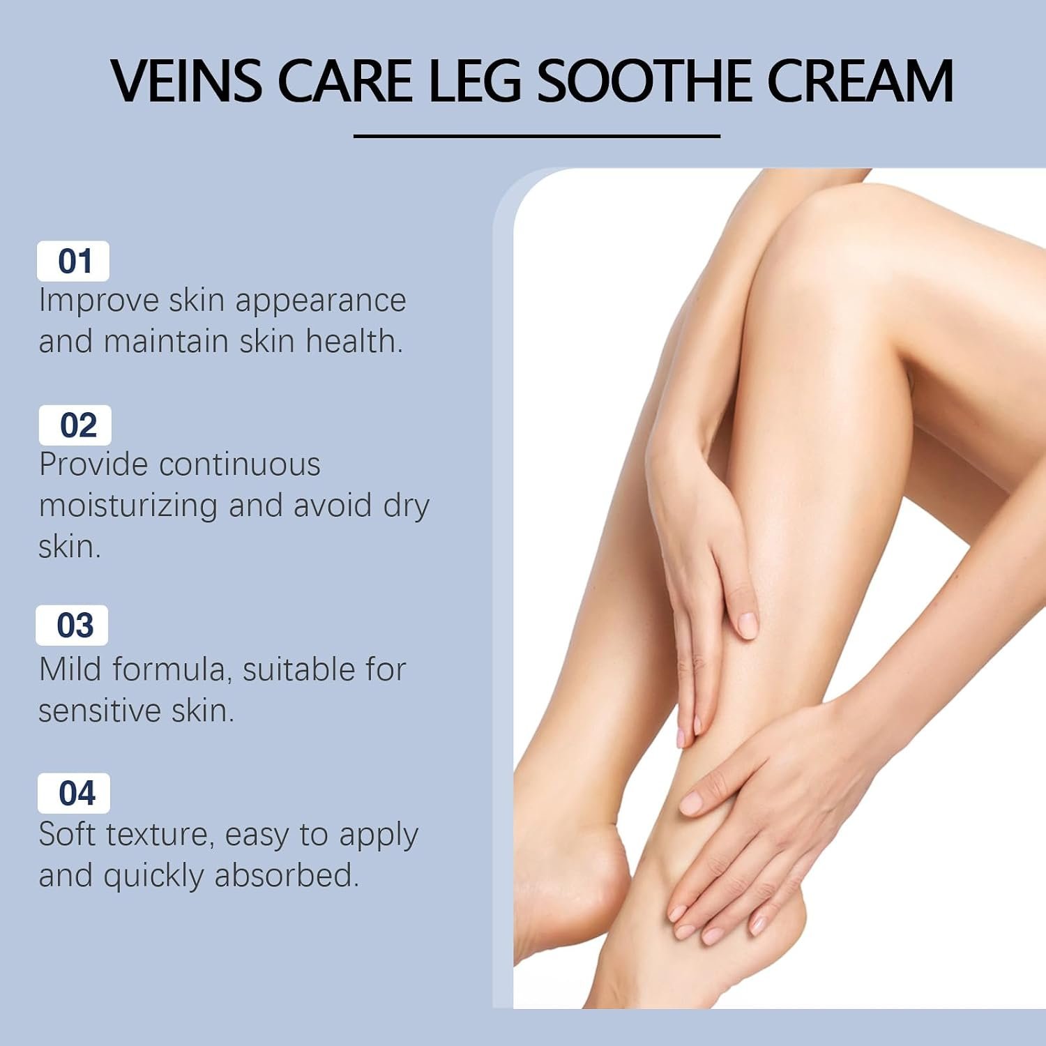 RVDU LANISKA Herbal Vein Care Cream for Legs & Shoulders, Botanical Massage Cream with Turmeric, Ginseng & Mugwort, Fast-Absorbing Moisturizing Formula for Daily Skin Care, 1 oz - Image 4