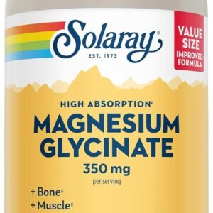 SOLARAY Magnesium Glycinate Capsules, Chelated Magnesium Bisglycinate w/BioPerine, Higher Absorption Magnesium Supplement – Bones, Muscles, Heart Support, Vegan, 68 Servings, 275 VegCaps