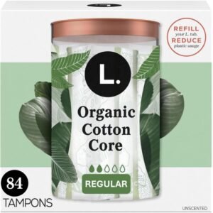L. Cotton Tampons Regular Absorbency, Contains an Organic Cotton Core, Made Without Synthetic Pesticides, or Fragrances 84 Count (2 Packs of 42)