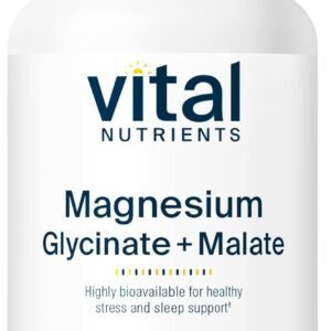 Vital Nutrients Magnesium Glycinate + Malate – 120mg Vegan Magnesium Supplement for Women and Men – Muscle, Heart, Bone Support* – Promotes Relaxation – Gluten, Dairy and Soy Free – 100 Capsules