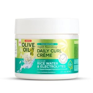 ORS Olive Oil Max Moisture Super Nourishing Daily Curl Crème infused with Rice Water & Electrolytes for Supercharged Hydration & Growth (8.0 oz)