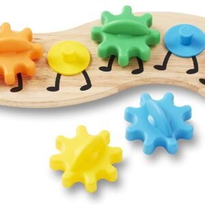 Melissa & Doug Rainbow Caterpillar Gear Toy with 6 Interchangeable Gears